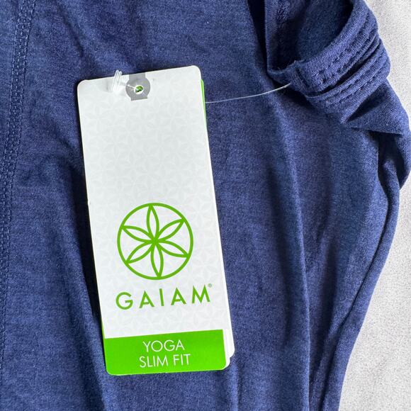 Gaiam Womens Energy Yoga Slim Fit Tank sz XL Maritime Blue Heather New with Tags - Picture 5 of 10